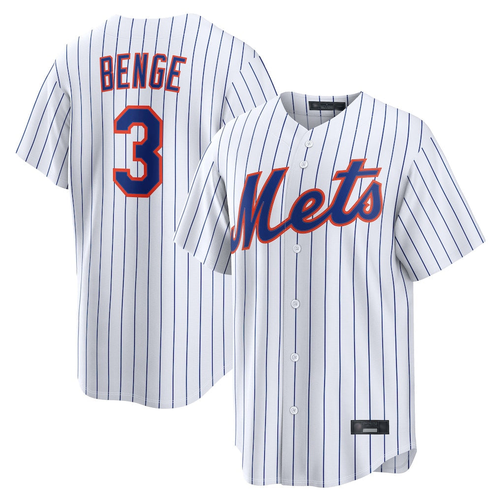 Lashops NY.Mets #3 Carson Benge Player White Home Limited Stitched Jerseys