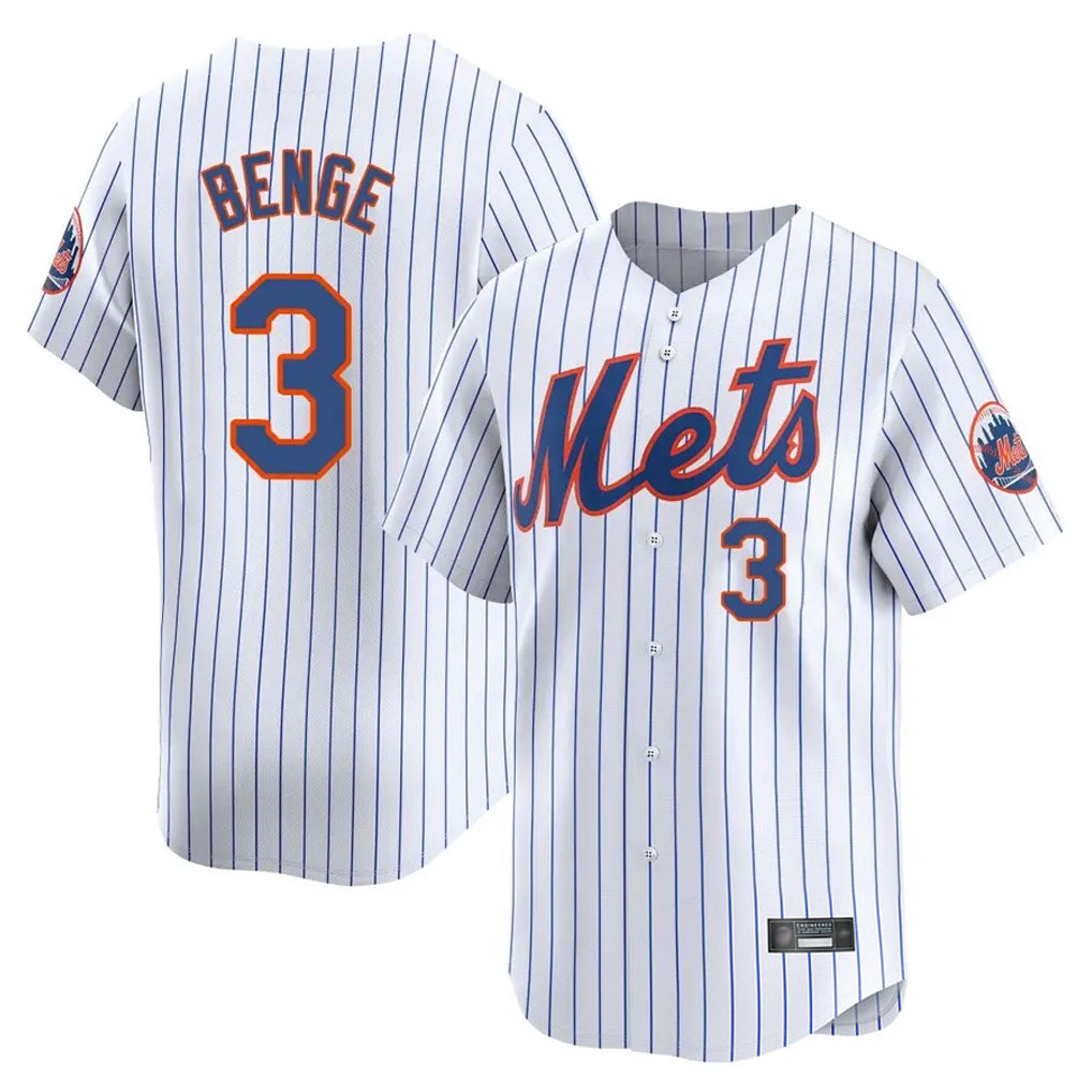Lashops NY.Mets #3 Carson Benge Player White Home Replica Stitched Jerseys