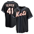 Lashops NY.Mets #41 Tom Seaver Player Black Fashion Out Game Stitched Jerseys