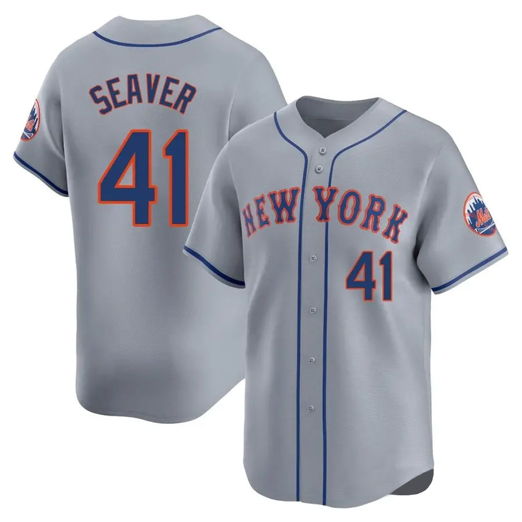 Lashops NY.Mets #41 Tom Seaver Player Gray Road Limited Home Stitched Jerseys