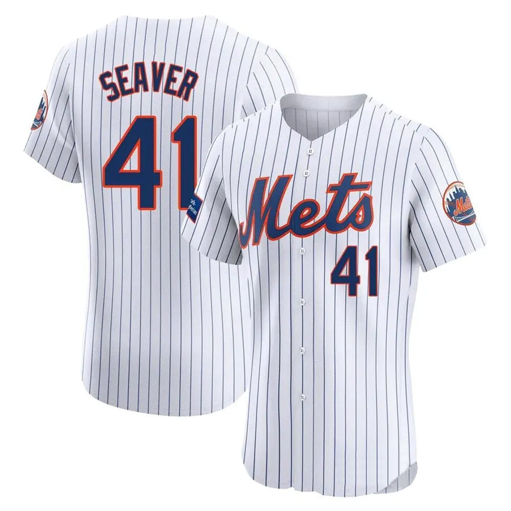 Lashops NY.Mets #41 Tom Seaver Player White Home Limited Elite Stitched Jerseys