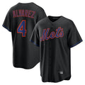 Lashops NY.Mets #4 Francisco Alvarez Player Black Alternate Home Game Stitched Jerseys