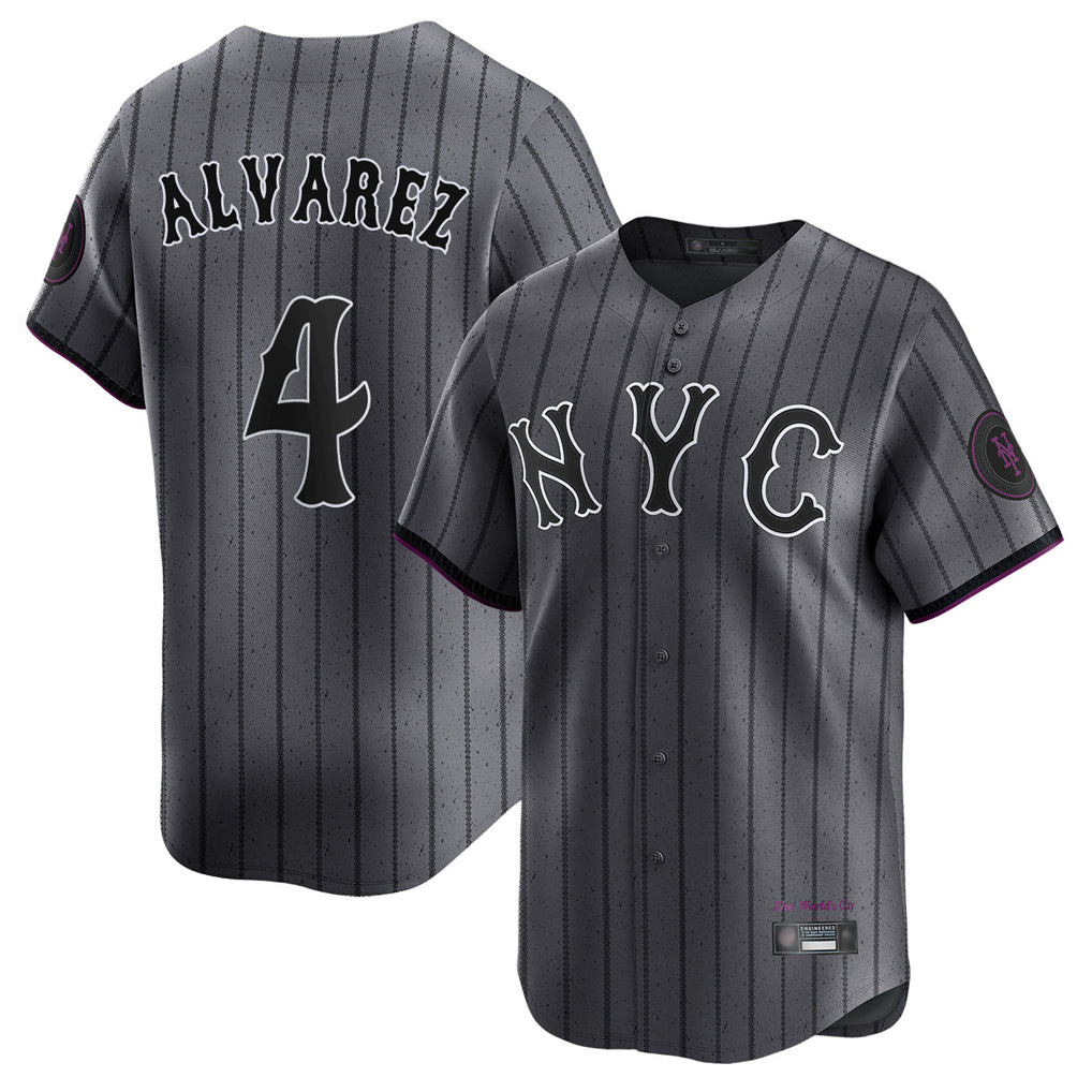 Lashops NY.Mets #4 Francisco Alvarez Player Gray City Connect Limited Stitched Jerseys