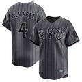 Lashops NY.Mets #4 Francisco Alvarez Player Gray City Connect Limited Stitched Jerseys