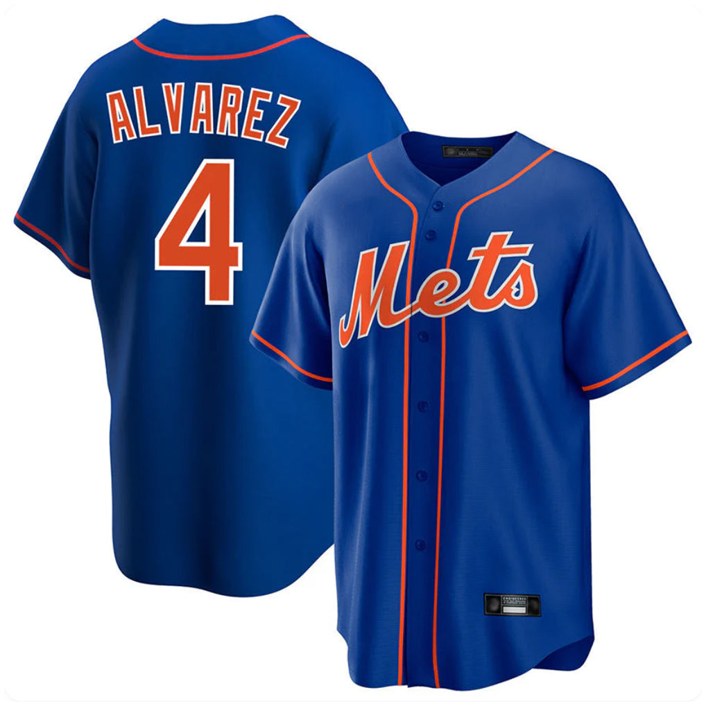 Lashops NY.Mets #4 Francisco Alvarez Player Royal Home Game Stitched Jerseys