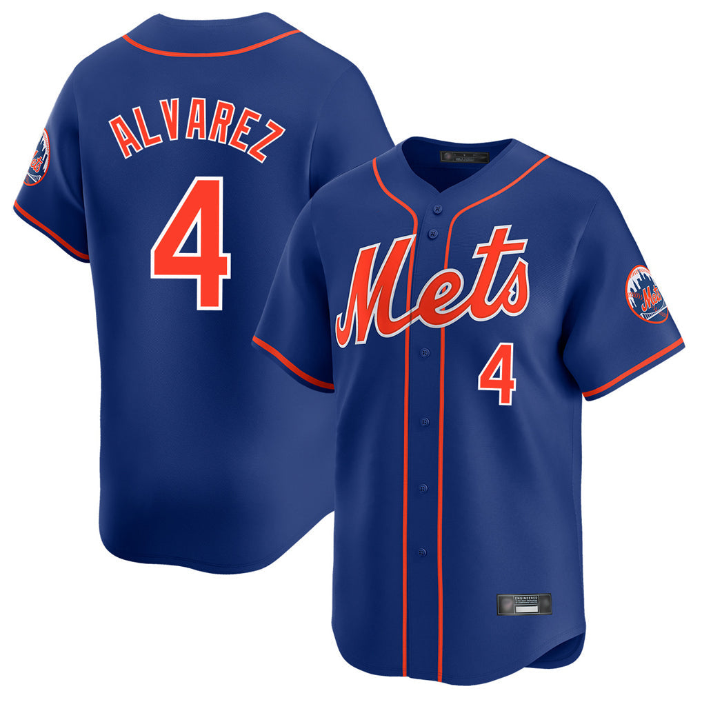 Lashops NY.Mets #4 Francisco Alvarez Player Royal Home Limited Stitched Jerseys