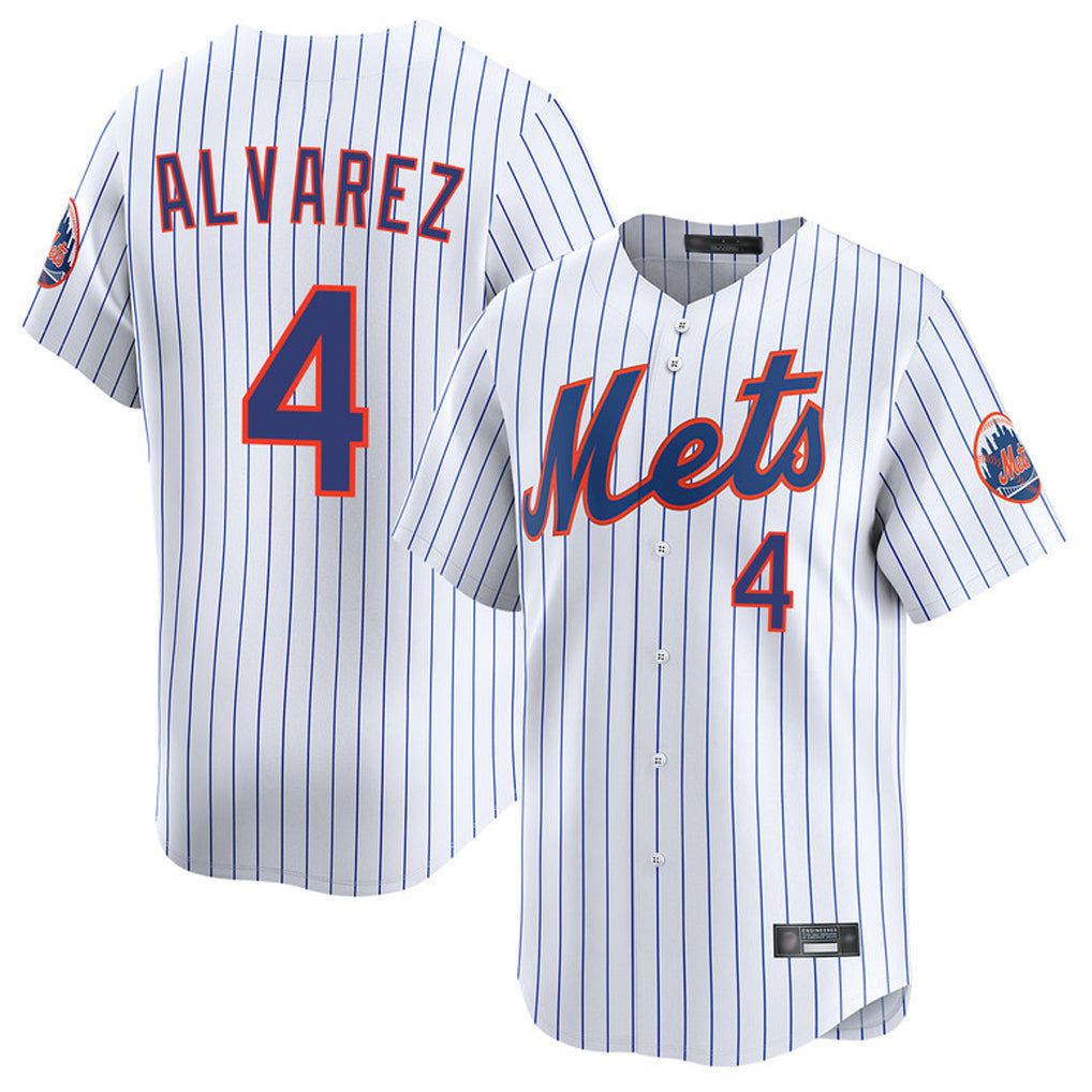 Lashops NY.Mets #4 Francisco Alvarez Player White Home Replica Stitched Jerseys