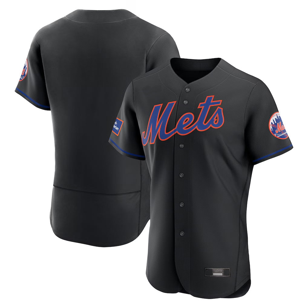 Lashops NY.Mets Blank Player Black Alternate Elite Home Limited Stitched Jerseys