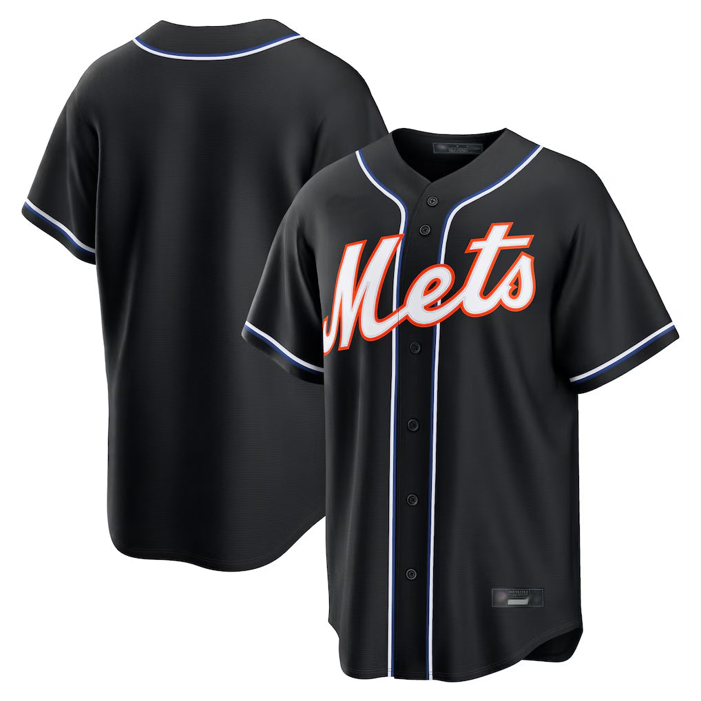 Lashops NY.Mets Blank Player Fashion Black Out Game Stitched Jerseys