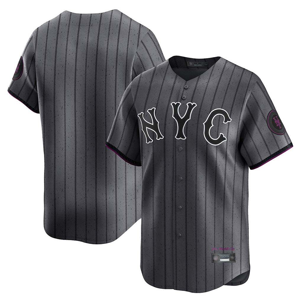 Lashops NY.Mets Blank Player Gray City Connect Limited Stitched Jerseys