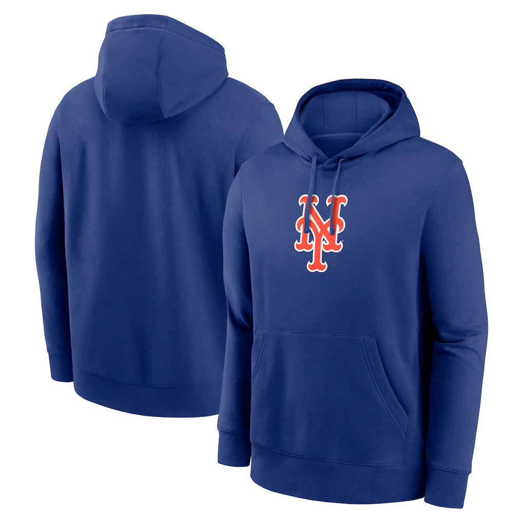 Lashops NY.Mets Blank Player Royal Logo Club Fleece Hoodie Home Stitched Jerseys