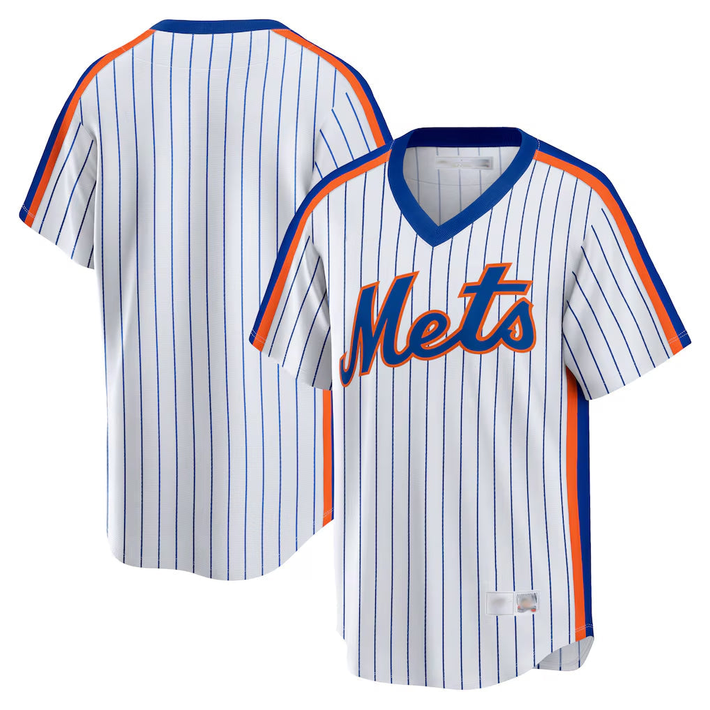 Lashops NY.Mets Blank Player White Cooperstown Collection T-shirt Home Stitched Jerseys