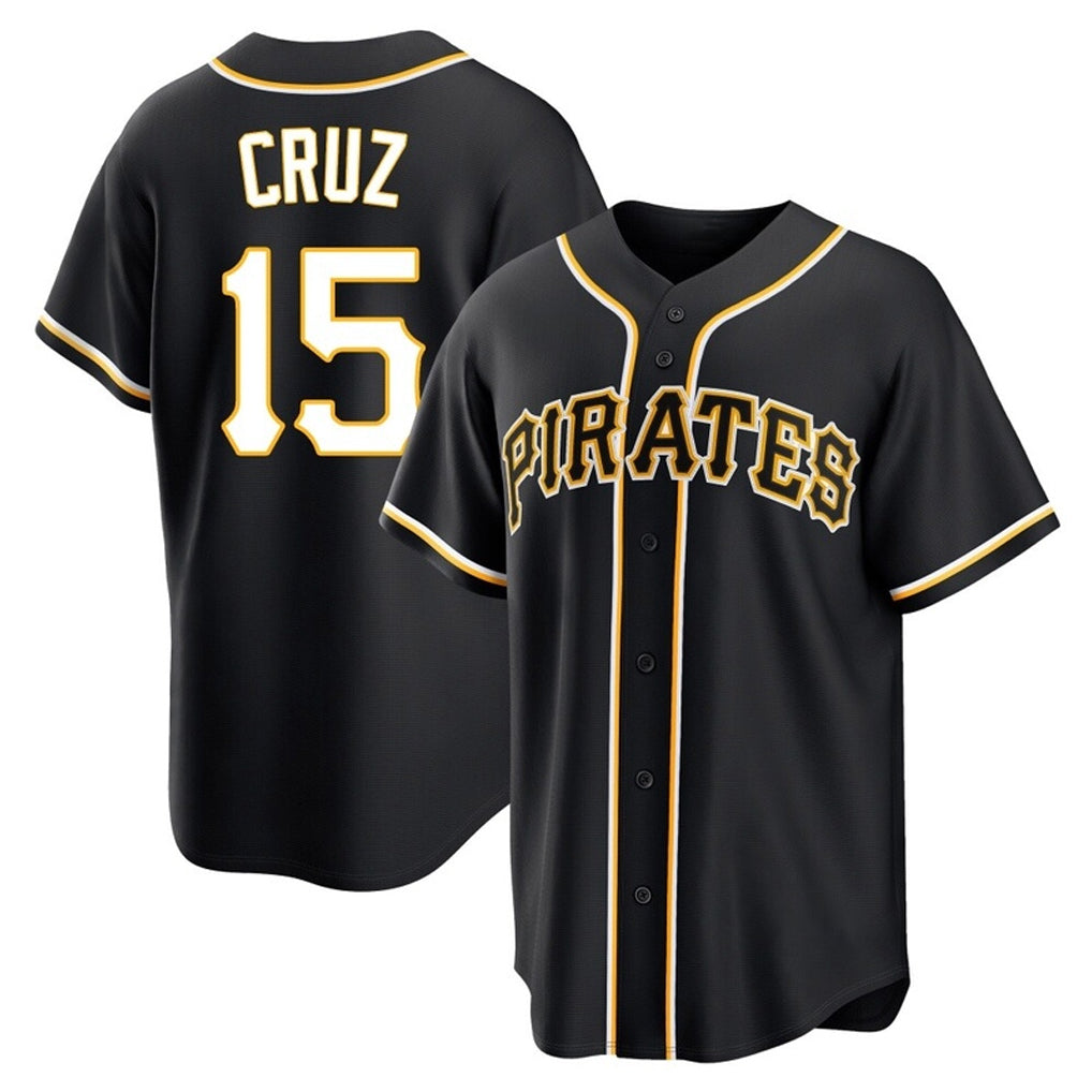 Lashops P.Pirates #15 Oneil Cruz Player Black Fashion Out Home Game Stitched Jerseys