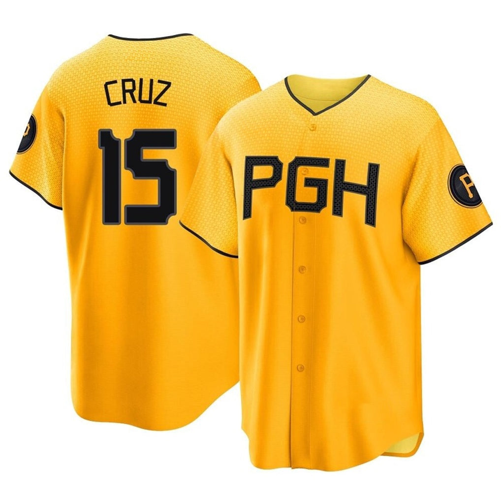 Lashops P.Pirates #15 Oneil Cruz Player Gold City Connect Home Game Stitched Jerseys