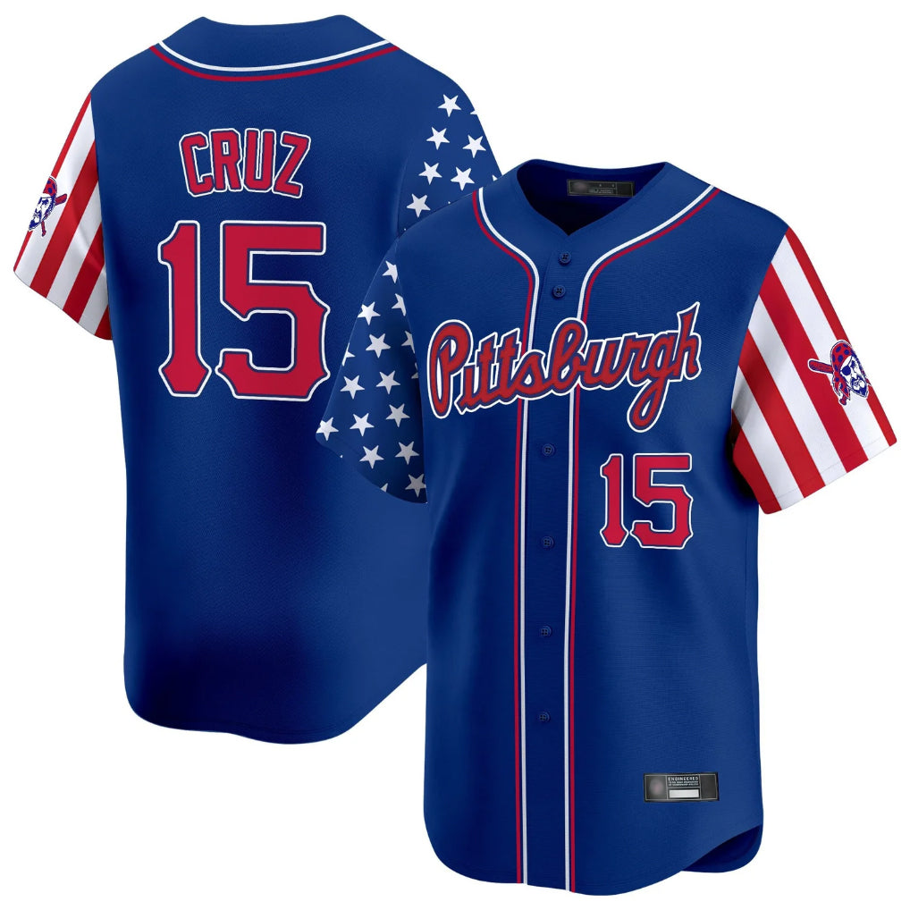 Lashops P.Pirates #15 Oneil Cruz Player Royal 2025 Independence Day Vapor Premier Limited Stitched Jerseys