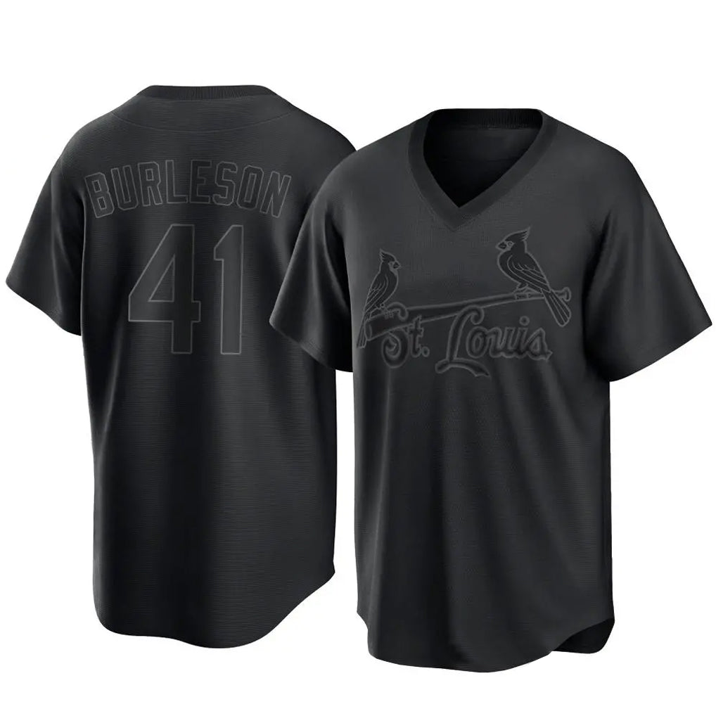 Lashops  St. Louis Cardinals #41 Alec Burlesona Player Black City Connect T-shirt Stitched Jerseys