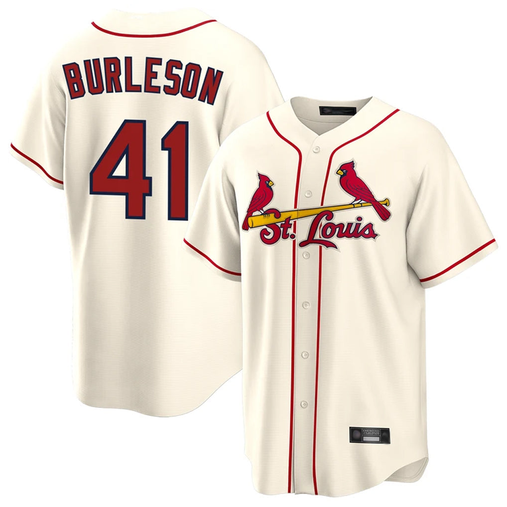 Lashops  St. Louis Cardinals #41 Alec Burlesona Player Cream Home Game Stitched Jerseys