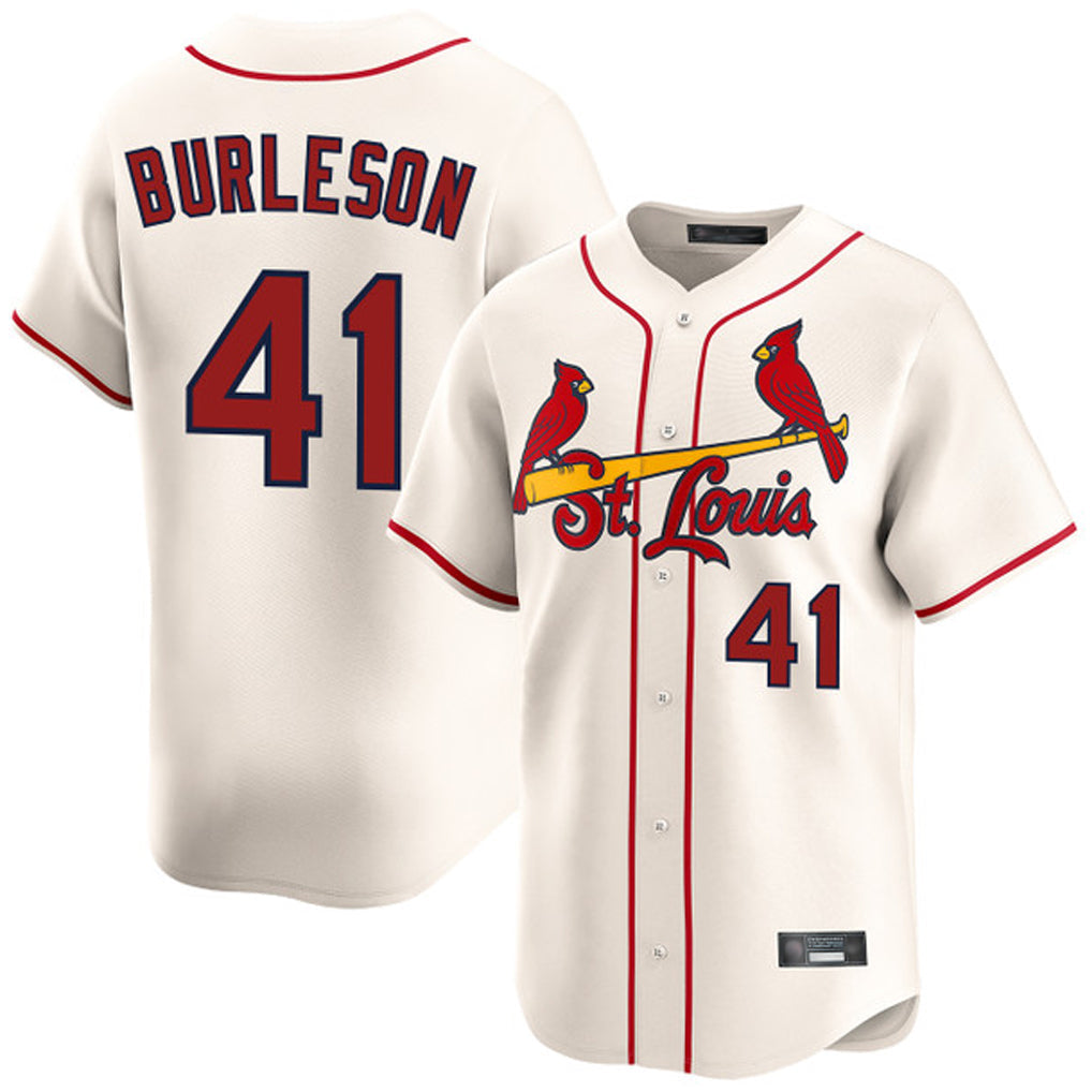 Lashops  St. Louis Cardinals #41 Alec Burlesona Player Cream Home Limited Stitched Jerseys