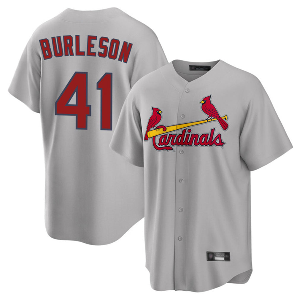 Lashops  St. Louis Cardinals #41 Alec Burlesona Player Gray Home Game Stitched Jerseys