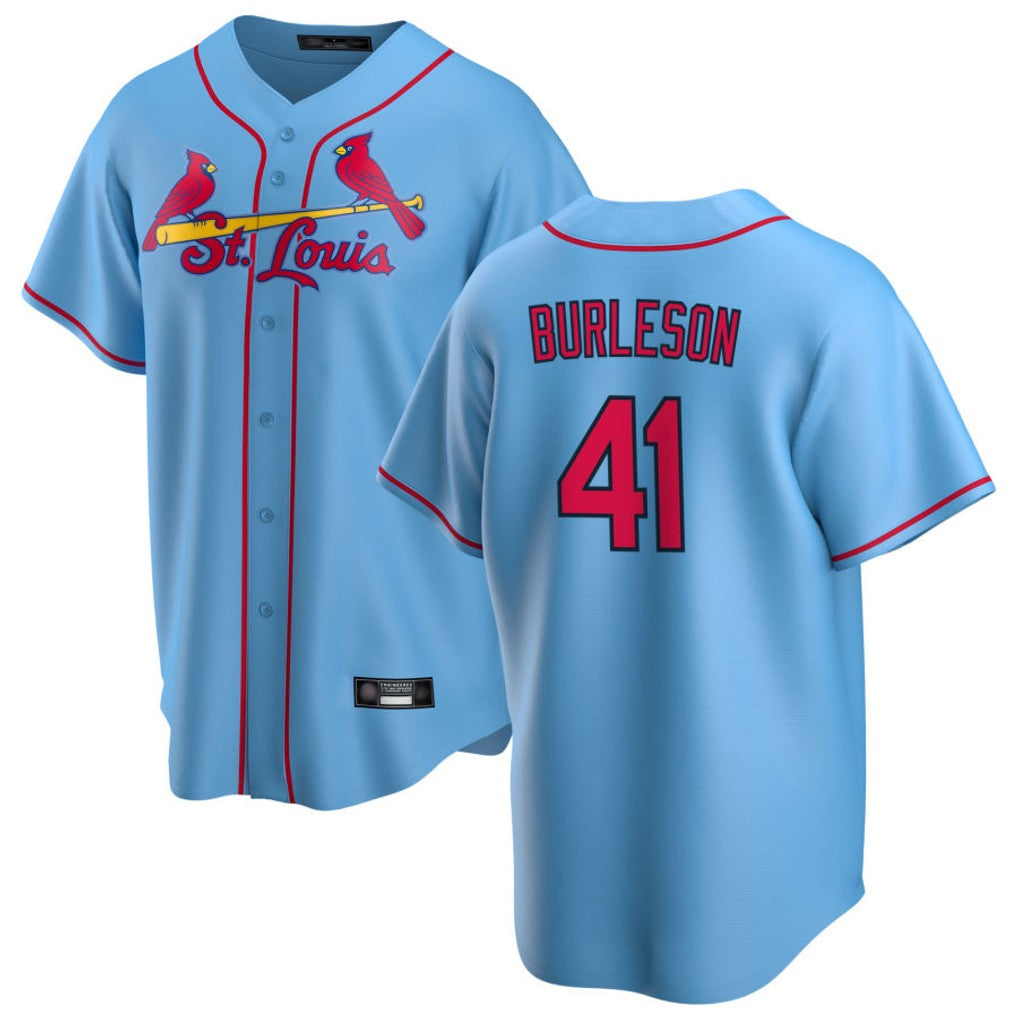 Lashops  St. Louis Cardinals #41 Alec Burlesona Player Light Blue Home Game Stitched Jerseys