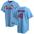 Lashops  St. Louis Cardinals #41 Alec Burlesona Player Light Blue Home Game Stitched Jerseys
