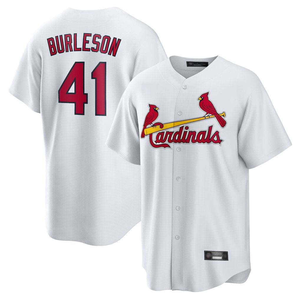 Lashops  St. Louis Cardinals #41 Alec Burlesona Player White Home Game Stitched Jerseys