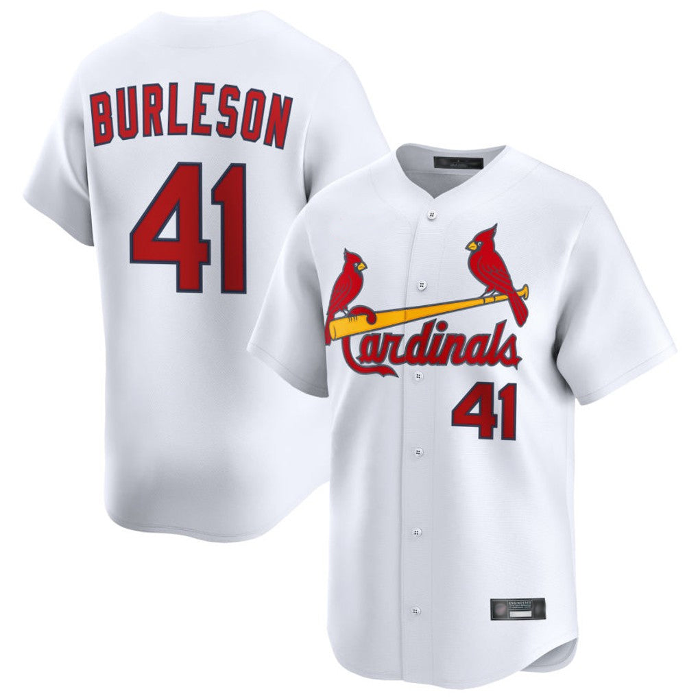 Lashops  St. Louis Cardinals #41 Alec Burlesona Player White Home Limited Stitched Jerseys