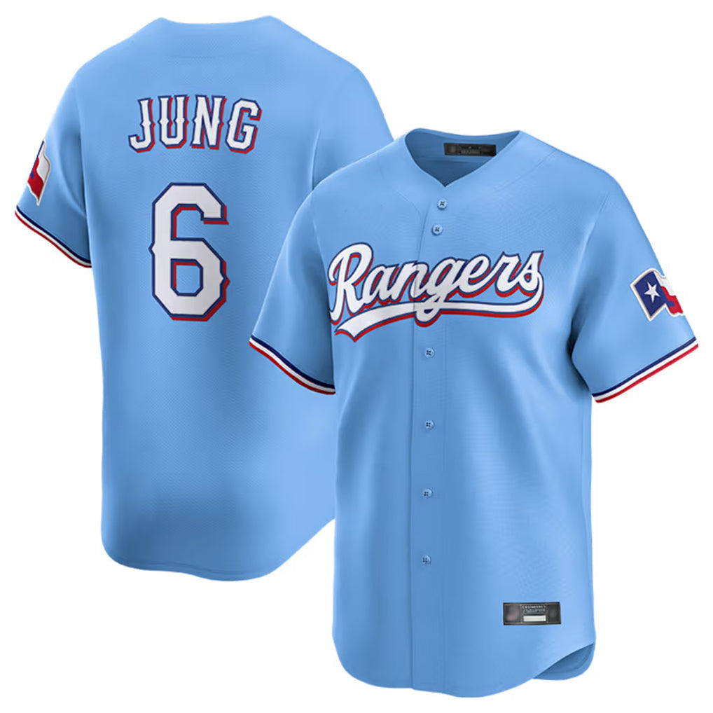 Lashops  T.Rangers #6 Josh Jung Player Light Blue Limited Home Stitched Jerseys