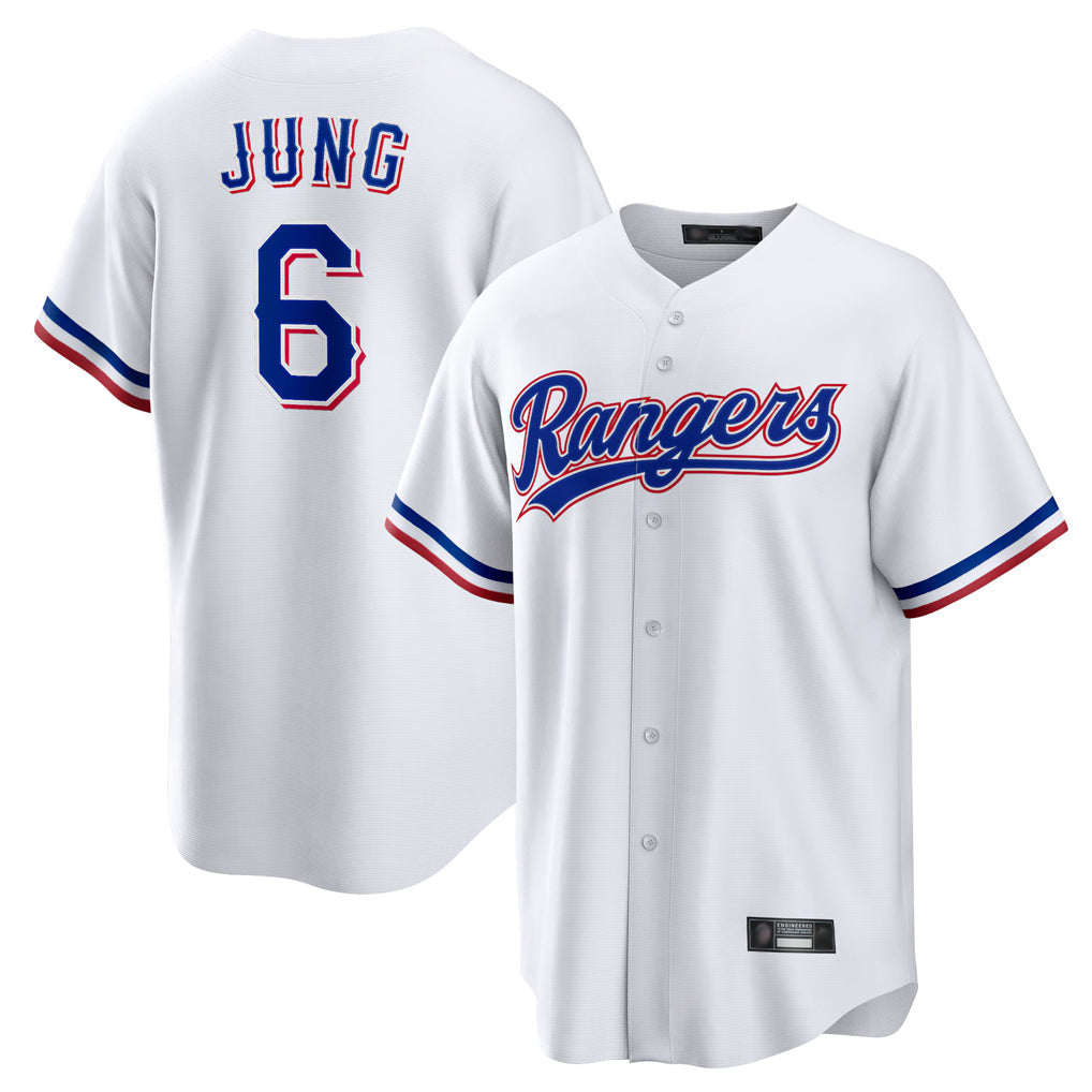 Lashops  T.Rangers #6 Josh Jung Player White Home Limited Stitched Jerseys