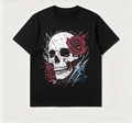 Vintage Graffiti Pattern Tee Loose Fit Casual Daily Wear Short Sleeve T‑Shirt